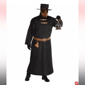 Adult Unisex 2XL Plague Doctor Black Robe-Style Outfit Halloween Costume